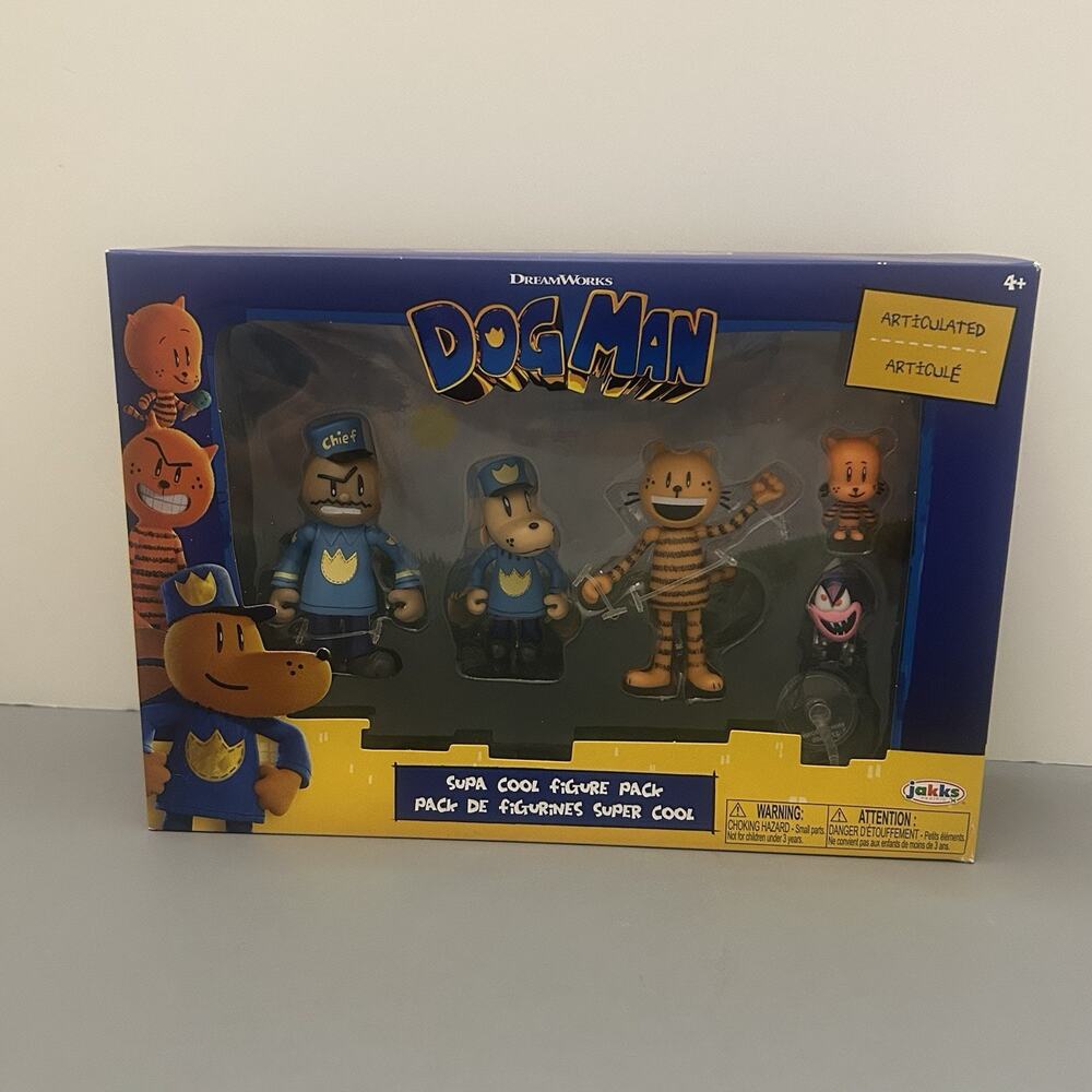 Dog Man 5 Pack Figures Petey Lil Petey Chief Flippy Jakks Pacific DreamWorks